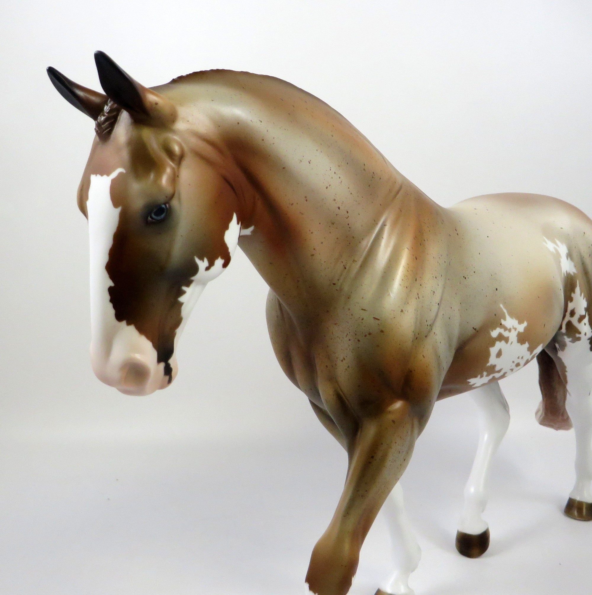 SPHINX -OOAK RED ROAN PINTO IRISH DRAFT MODEL HORSE BY MISSY FOX 8/28/19