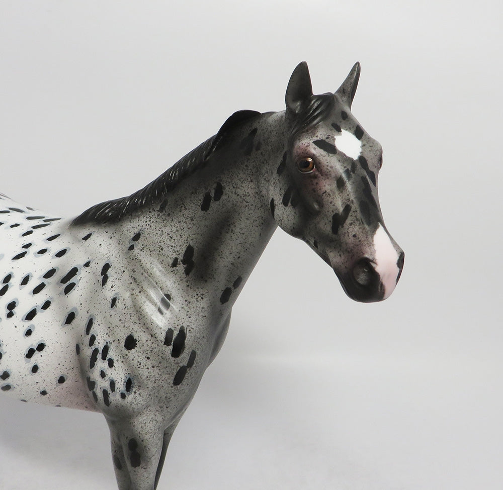 BLACK FRINGE - OOAK BLACK LOUD APPALOOSA ISH MODEL HORSE