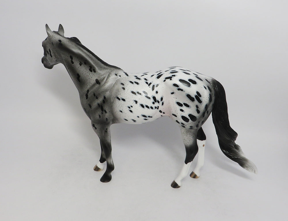 BLACK FRINGE - OOAK BLACK LOUD APPALOOSA ISH MODEL HORSE