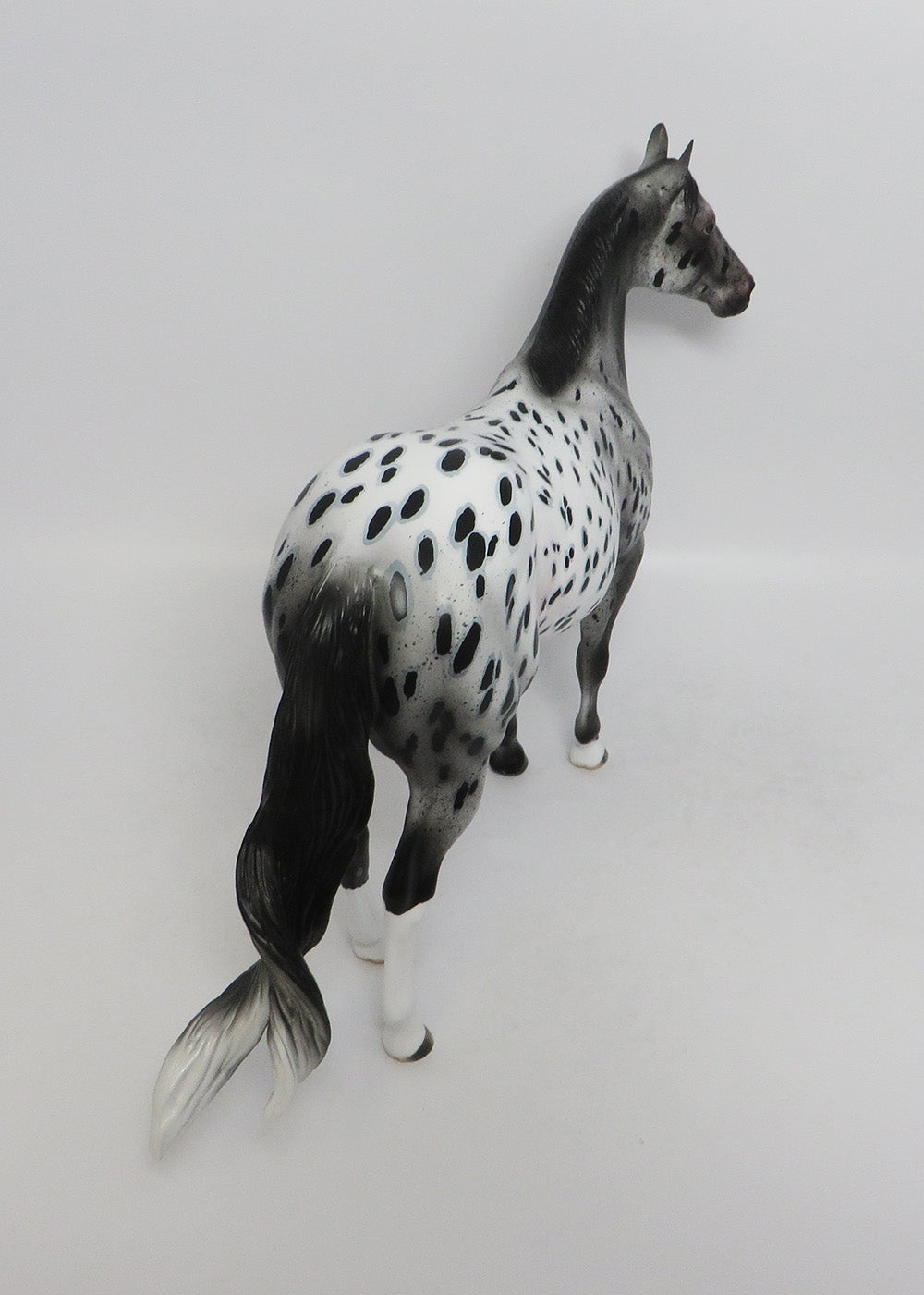 BLACK FRINGE - OOAK BLACK LOUD APPALOOSA ISH MODEL HORSE