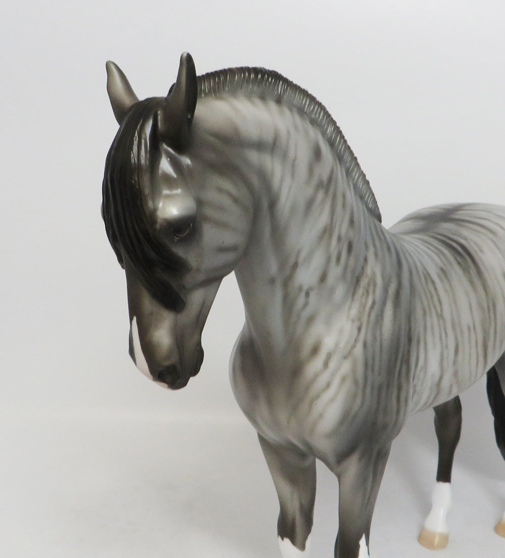 RAVENOUS - OOAK BRINDLE ANDALUSIAN MODEL HORSE