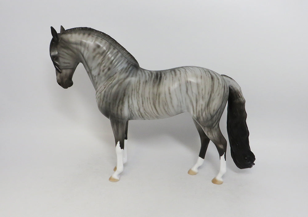 RAVENOUS - OOAK BRINDLE ANDALUSIAN MODEL HORSE
