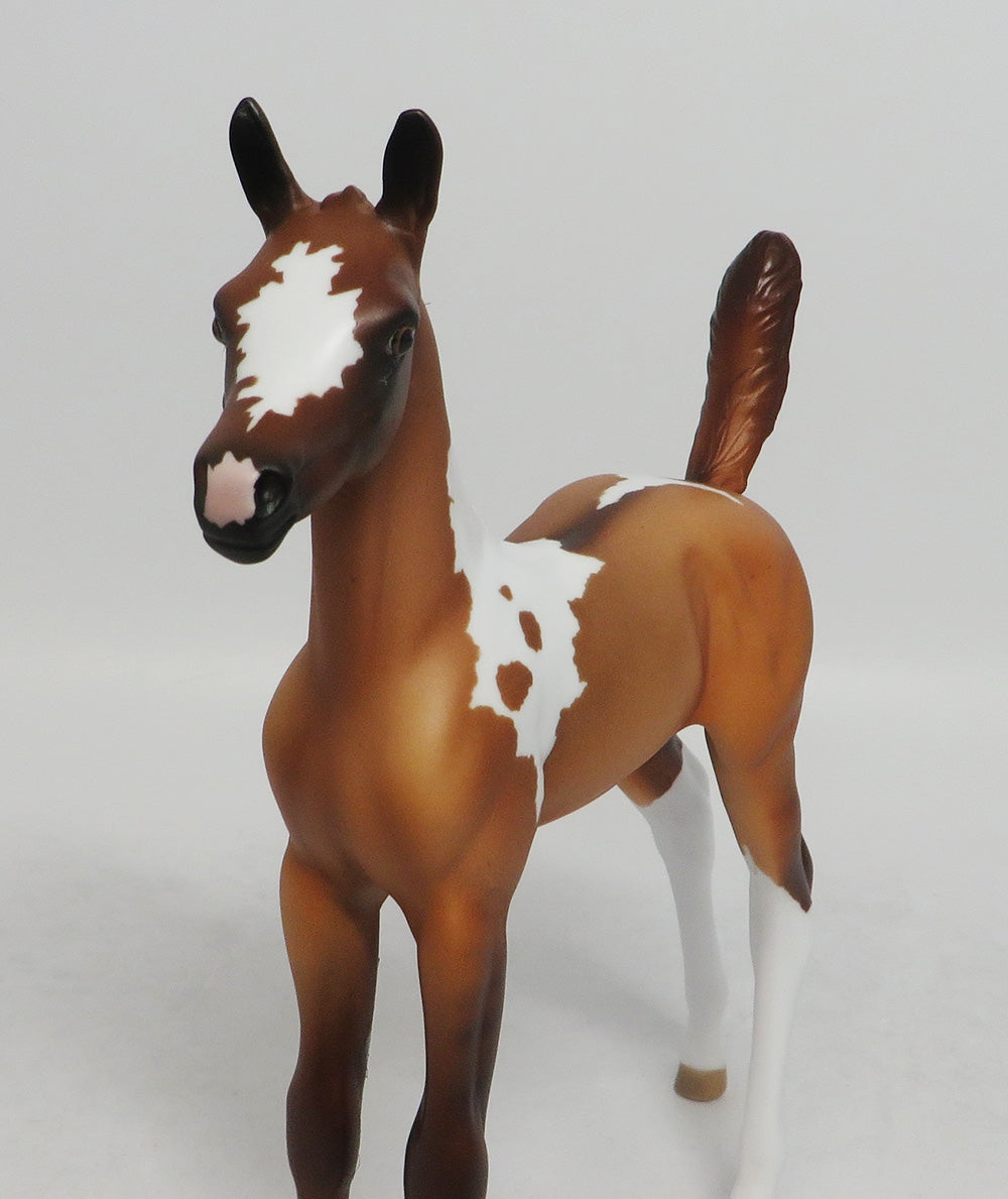 PASTRAMI-OOAK RED DUN TOBIANO FOAL MODEL HORSE 8/24/18