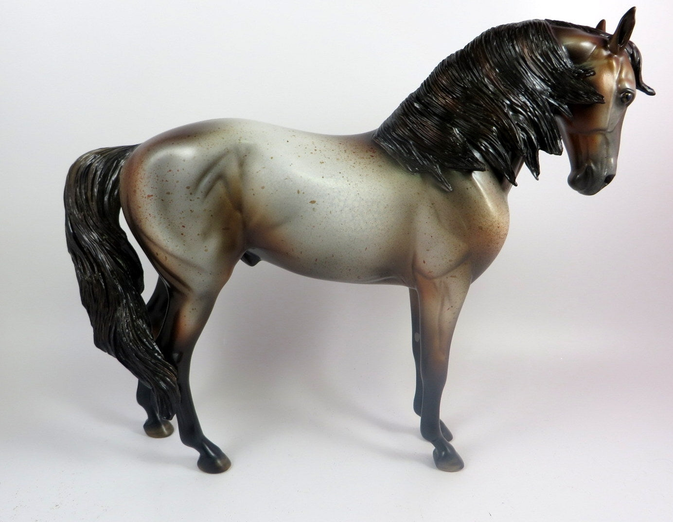AERIAL SILK -- OOAK BAY ROAN ANDALUSIAN MODEL HORSE BY MISSY FOX  LHS 2019