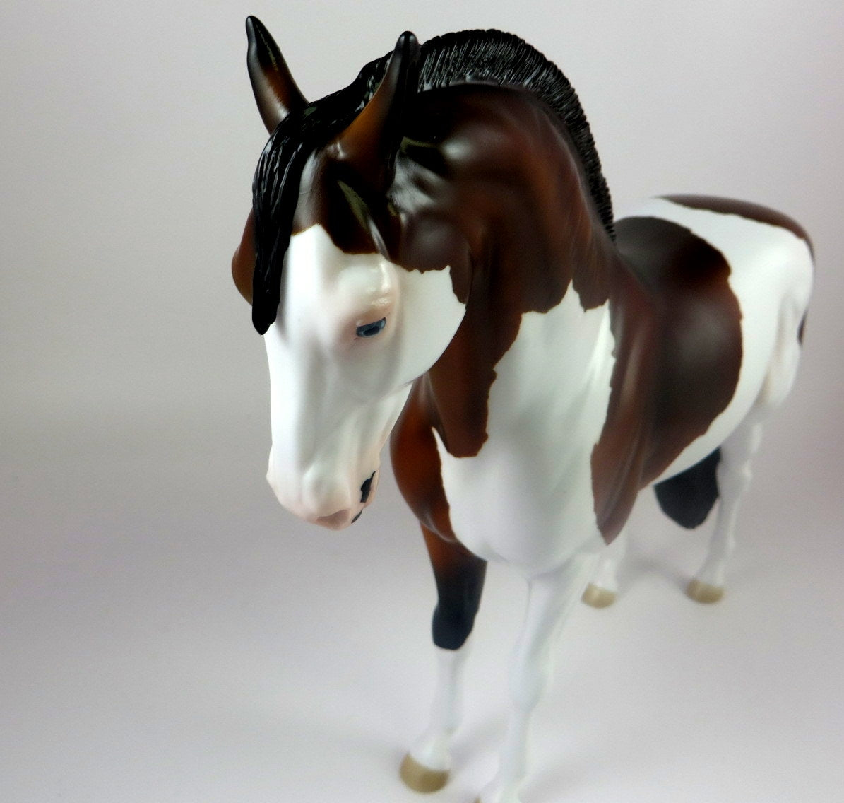 BIM BOM -OOAK DAPPLE BAY PINTO ANDALUSIAN MODEL HORSE BY AUDREY DIXON LHS 19