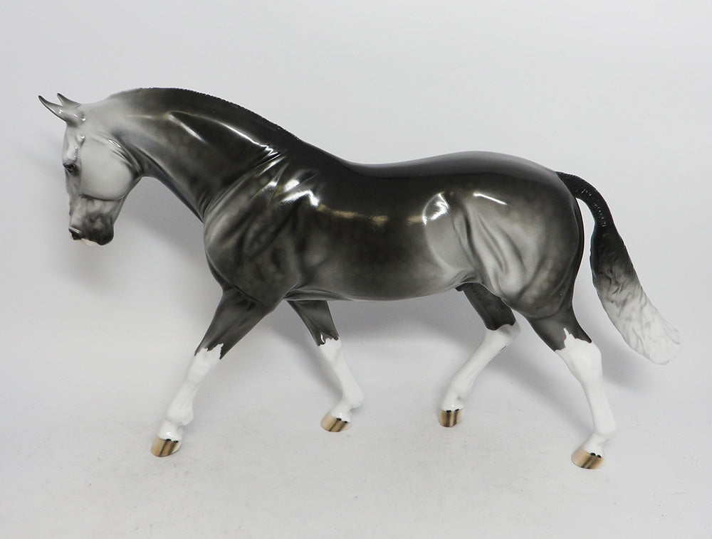 BLACK ICE- OOAK CUSTOM IRISH DAFTER GREY MODEL HORSE 2018