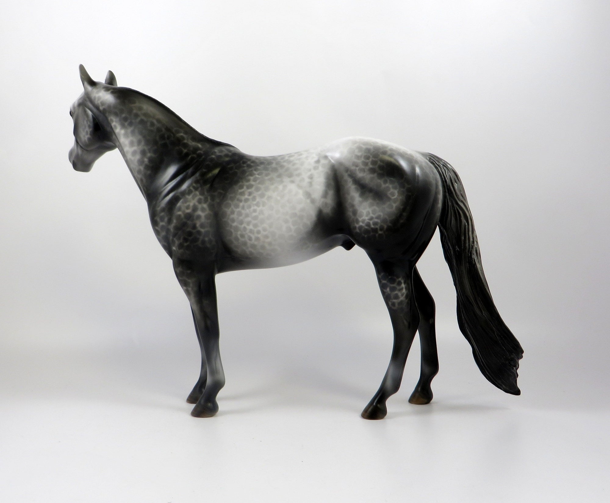 DREAM MIST-OOAK REVERSED DAPPLED DARK GREY ISH MODEL HORSE 7/22