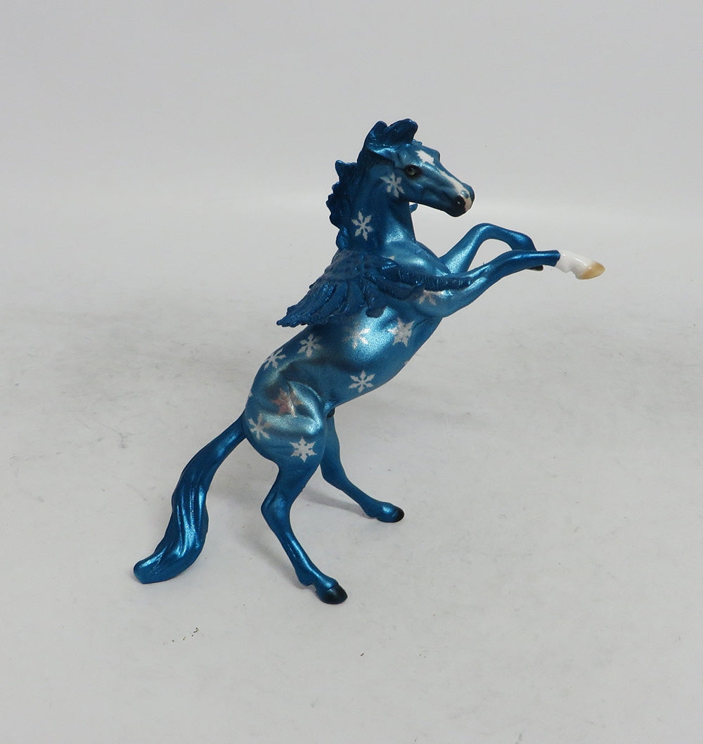 BLEU - OOAK BLUE DECORATOR FEATHER WING SNOWFLAKE CHIP