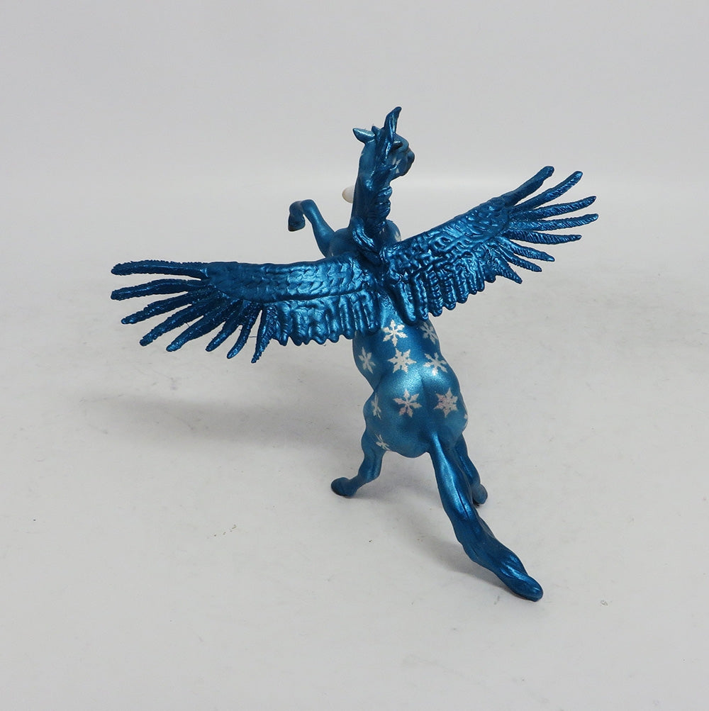 BLEU - OOAK BLUE DECORATOR FEATHER WING SNOWFLAKE CHIP