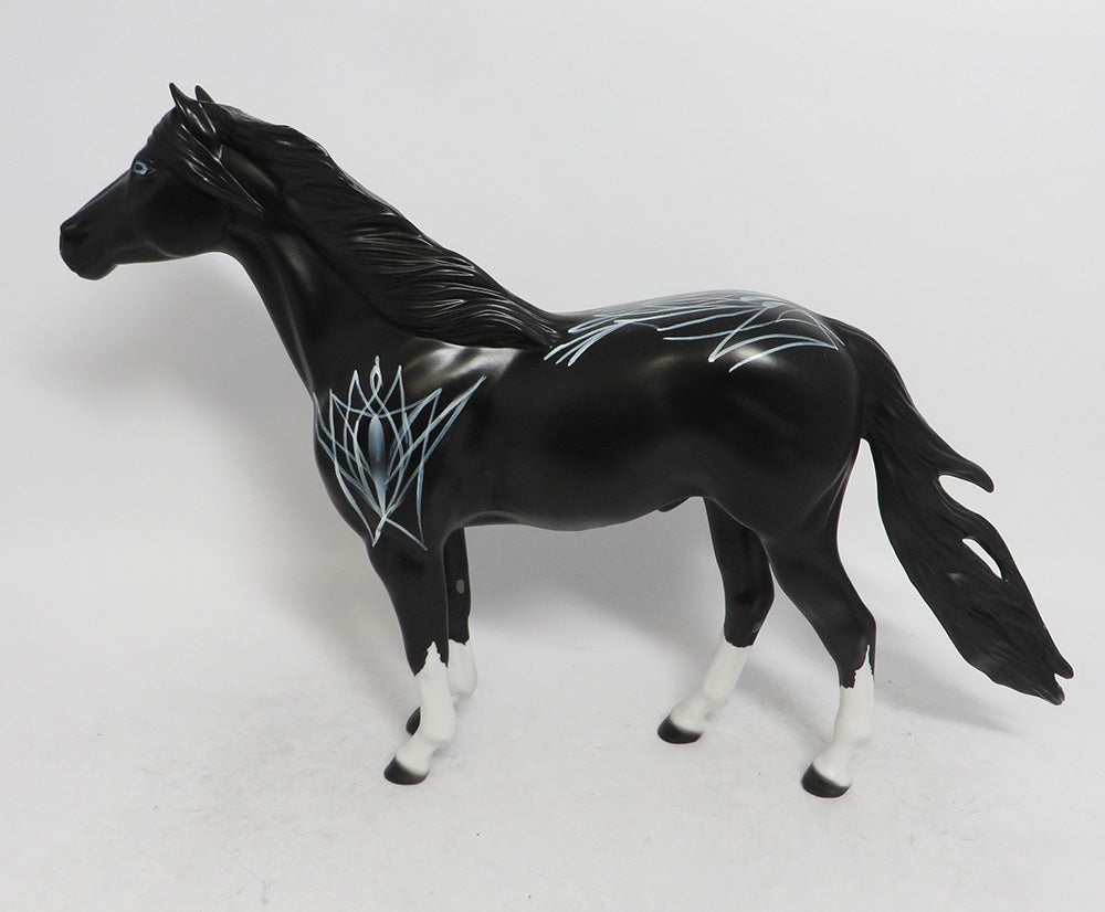 BLACK BLAZE- OOAK DECORATOR TRIBE MUSTANG MODEL HORSE