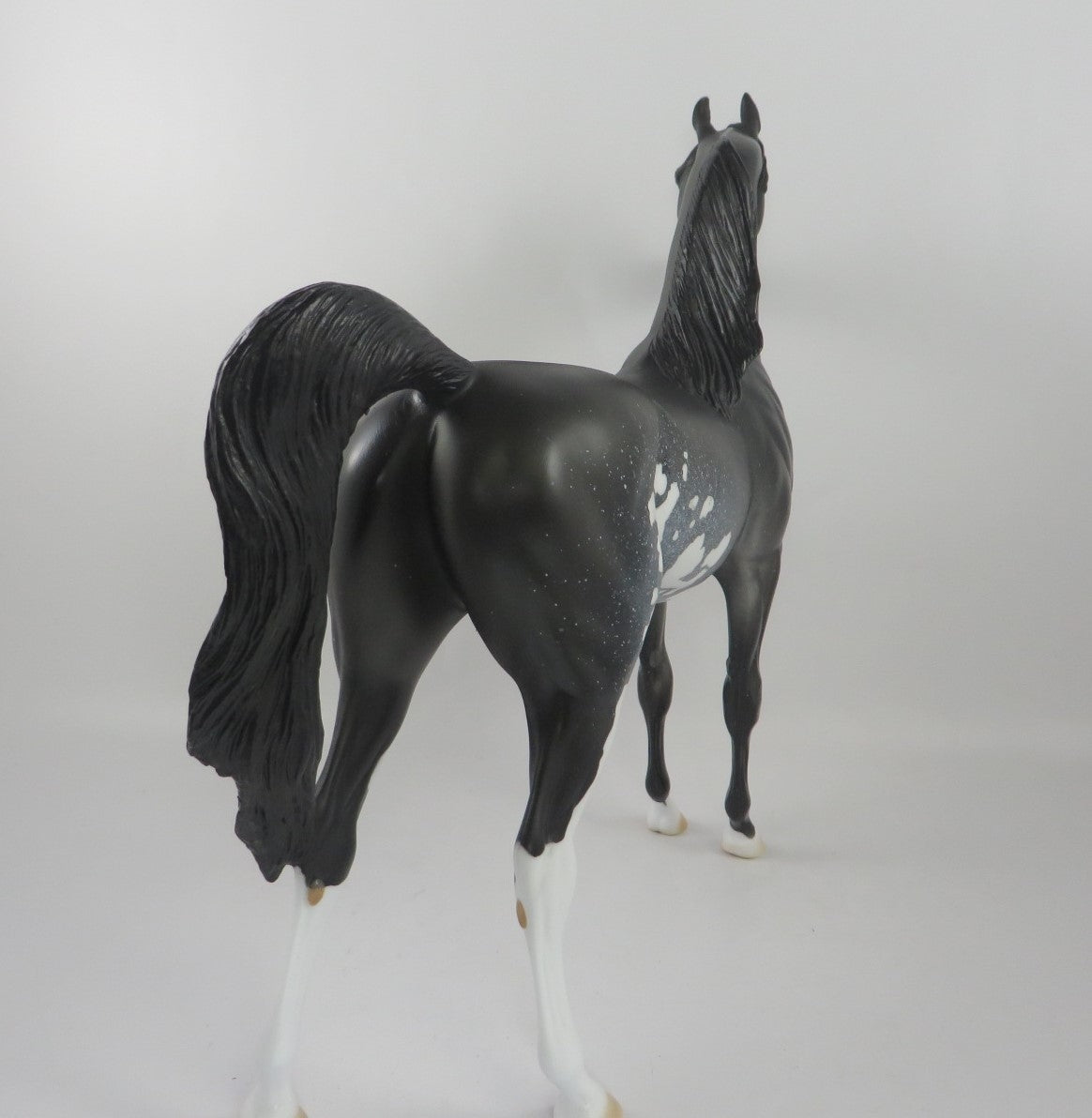 MIDNIGHT SNACK- OOAK BLACK SABINO ARABIAN MODEL HORSE BY DAWN QUICK PJ20