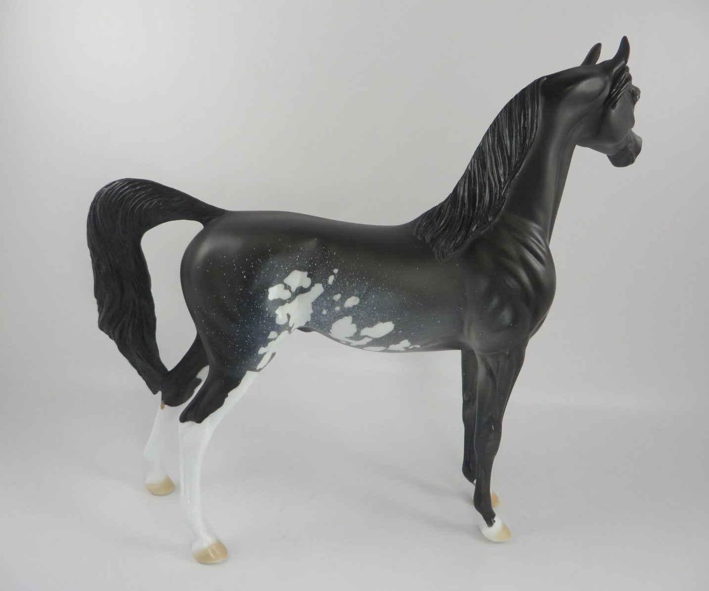 MIDNIGHT SNACK- OOAK BLACK SABINO ARABIAN MODEL HORSE BY DAWN QUICK PJ20