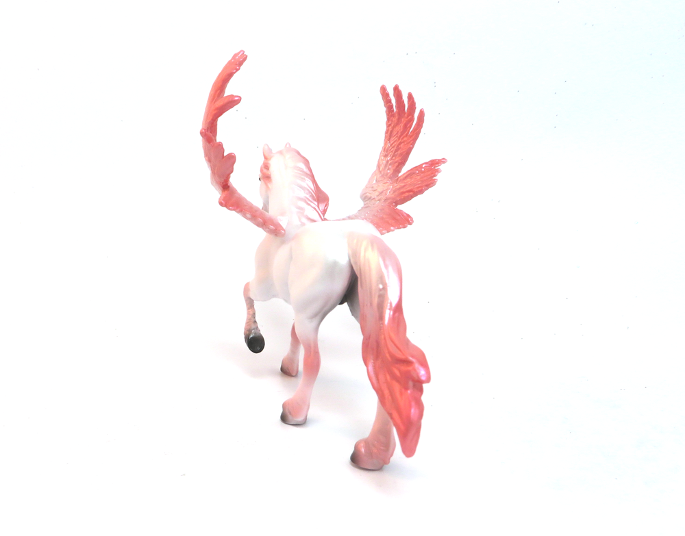 BLAST OF LOVE--OOAK-PEGACHIP VALENTINE DECORATOR PEARL WITH PINK AND SILVER HORN--SB 19