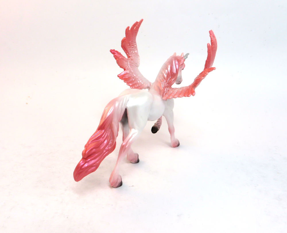 BLAST OF LOVE--OOAK-PEGACHIP VALENTINE DECORATOR PEARL WITH PINK AND SILVER HORN--SB 19