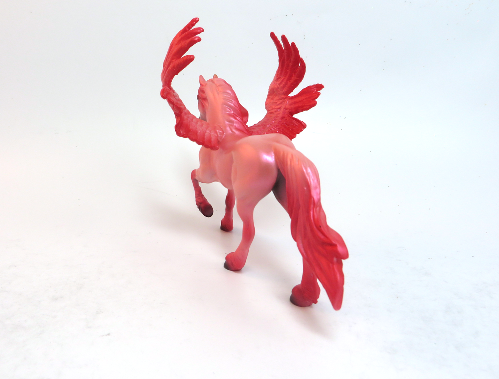 CUPIDS CRUSH- OOAK PEGACHIP VALENTINE DECORATOR PINK AND RED GOLD HORN--SB19