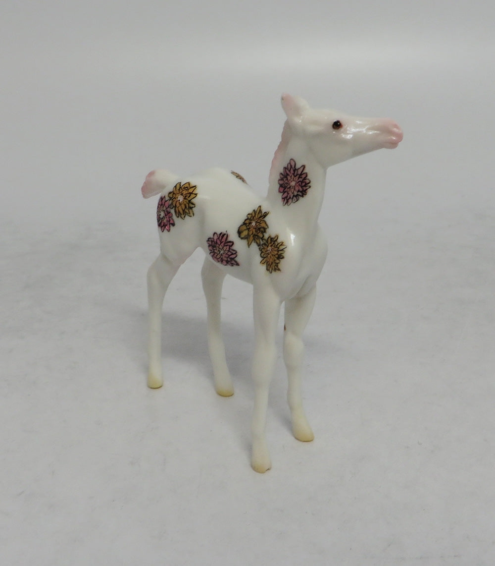 BLOSSOM - OOAK PINK AND YELLOW FLOWER DECORATOR FOAL CHIP EQ2018