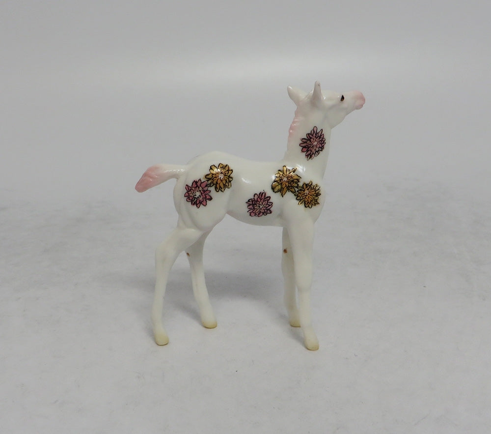 BLOSSOM - OOAK PINK AND YELLOW FLOWER DECORATOR FOAL CHIP EQ2018