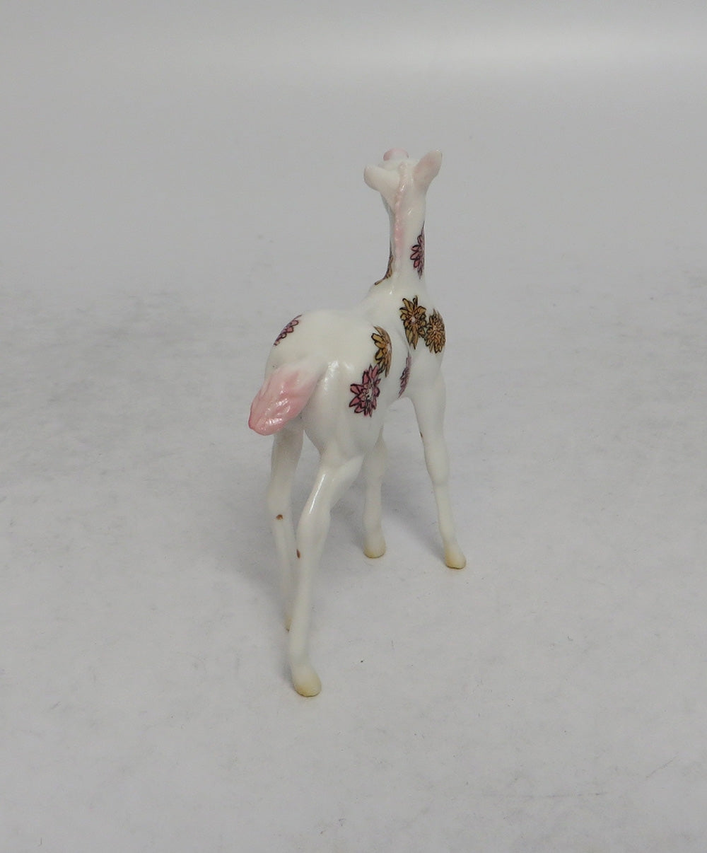 BLOSSOM - OOAK PINK AND YELLOW FLOWER DECORATOR FOAL CHIP EQ2018