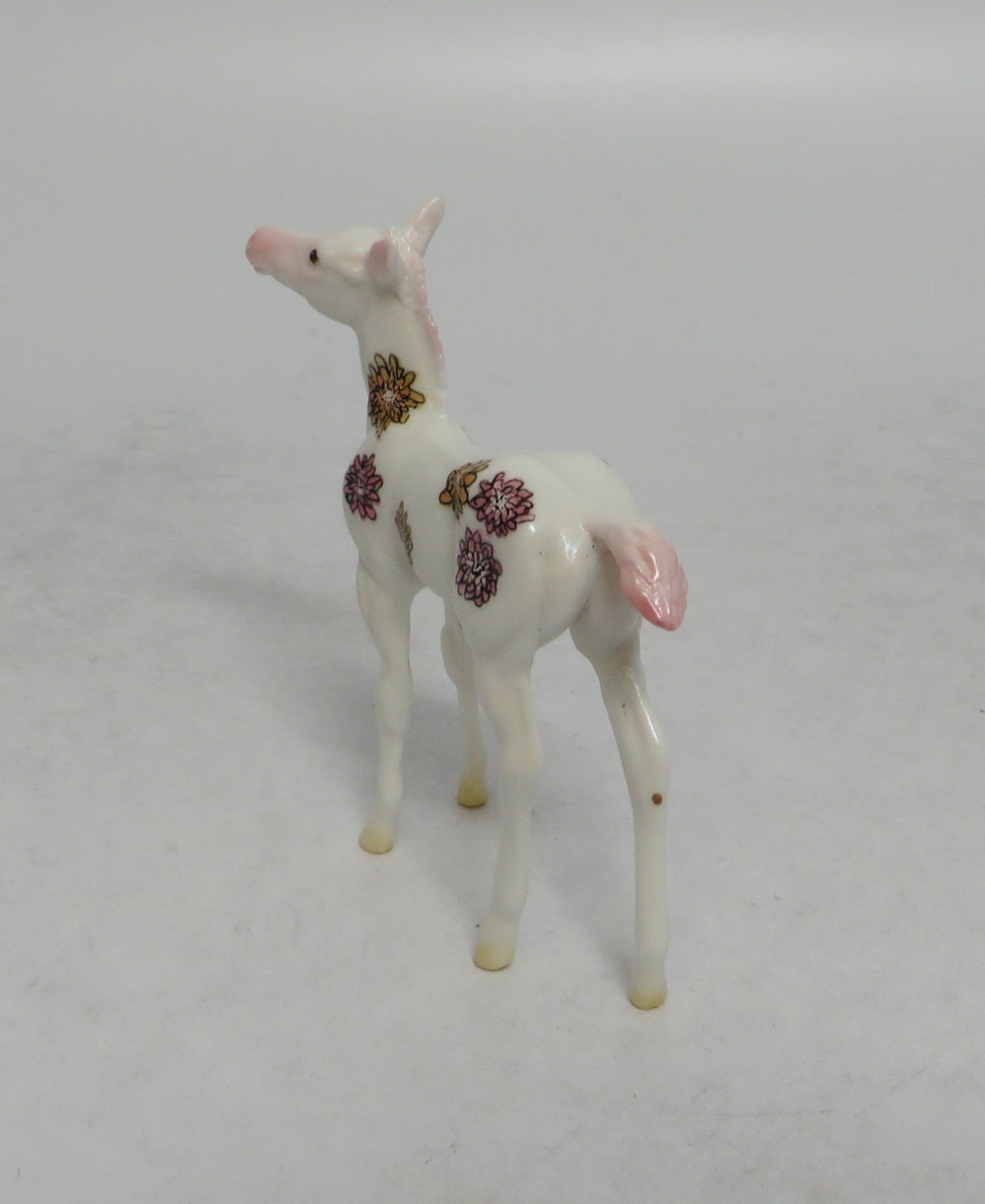 BLOSSOM - OOAK PINK AND YELLOW FLOWER DECORATOR FOAL CHIP EQ2018