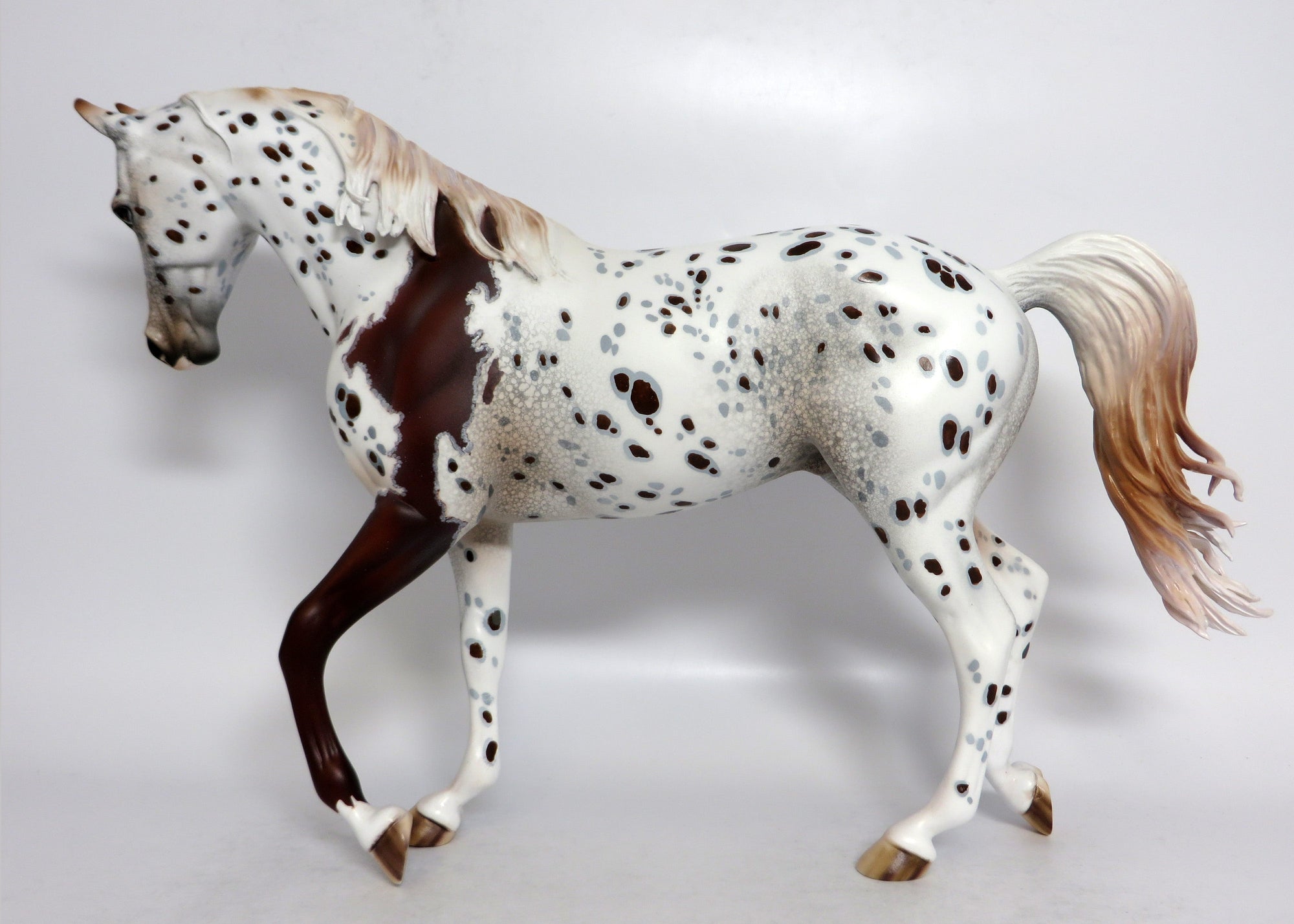 HOT SPOT-OOAK LOUD CHESTNUT APPALOOSA THOROUGHBRED CM MANE AND TAIL BY DAWN EQ 2018