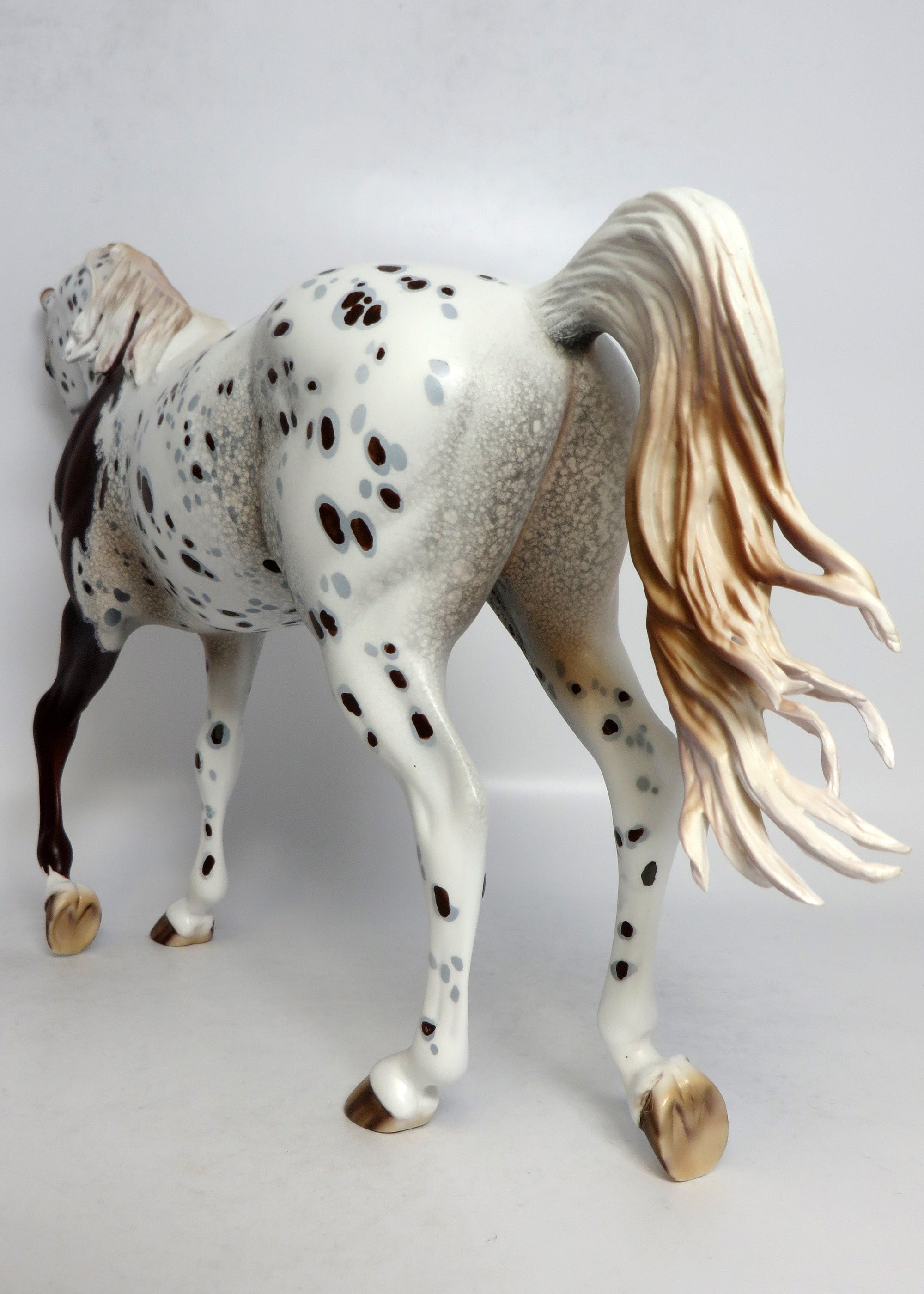 HOT SPOT-OOAK LOUD CHESTNUT APPALOOSA THOROUGHBRED CM MANE AND TAIL BY DAWN EQ 2018