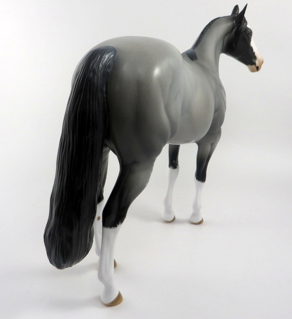 MANIA-OOAK BLUE ROAN ETCHED PAINT MODEL HORSE BY AUDREY DIXON 6/9/20