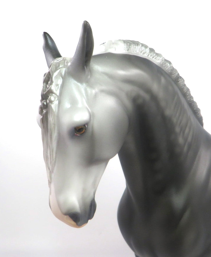 INTERCEPTION-LE10 DARK DAPPLE GREY ANDALUSIAN MODEL HORSE SB 20