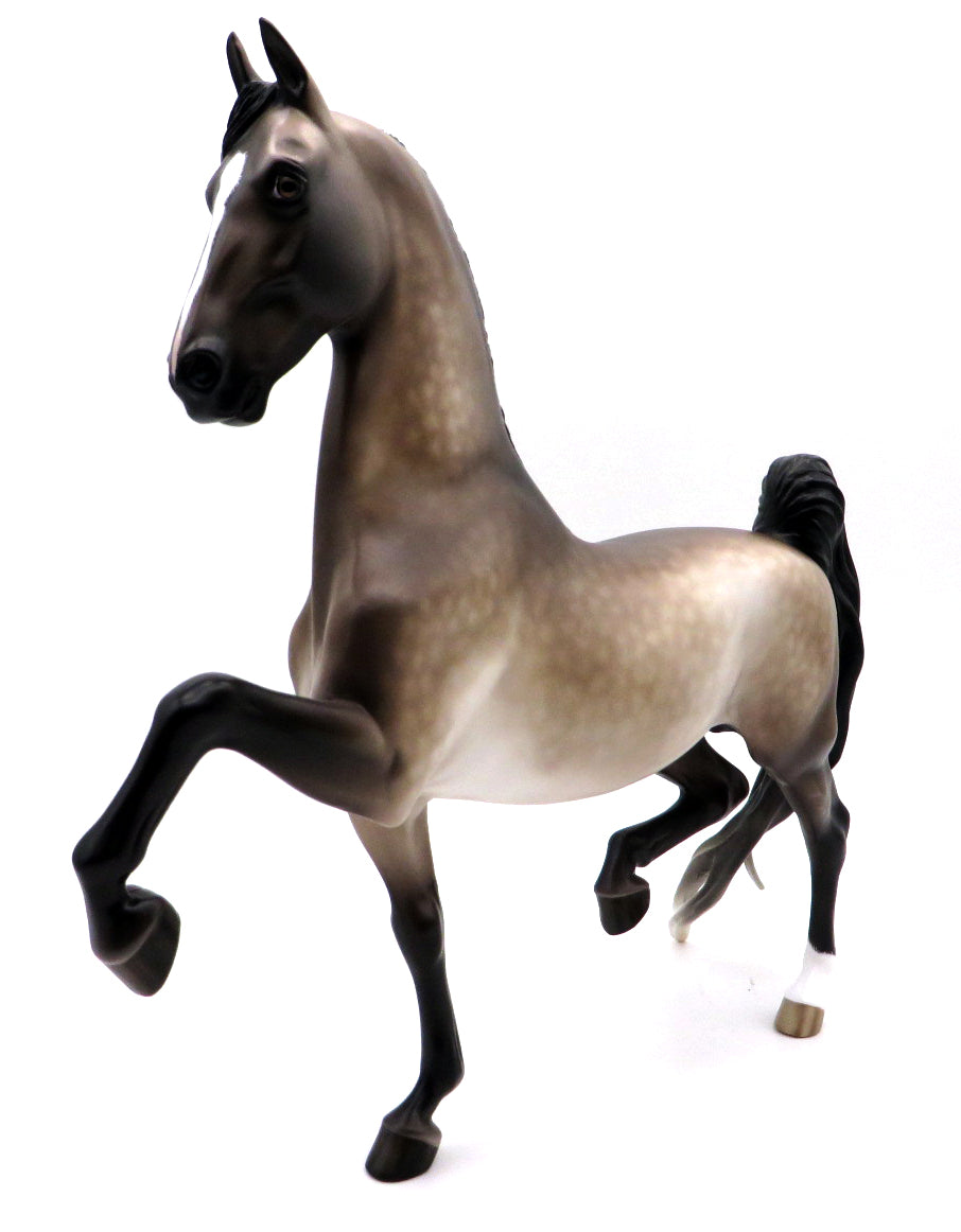 Jimmy Mack-OOAK Bay going Grey Saddlebred Painted by Sheryl Leisure 11/15/21