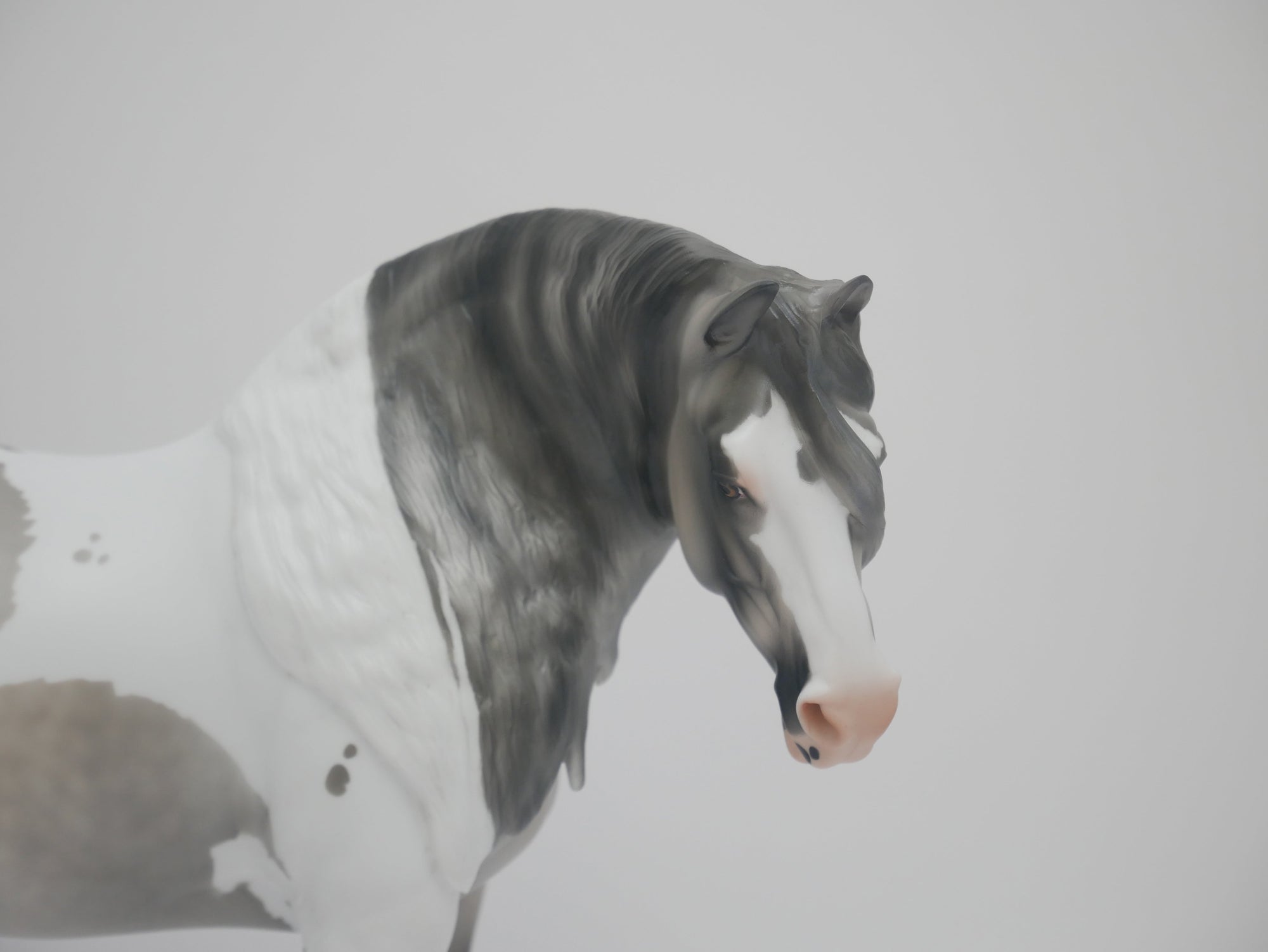 KOOL AID-LE-5 DAPPLE GREY PINTO HEAVY DRAFT MARE MODEL HORSE EA/MW 2020