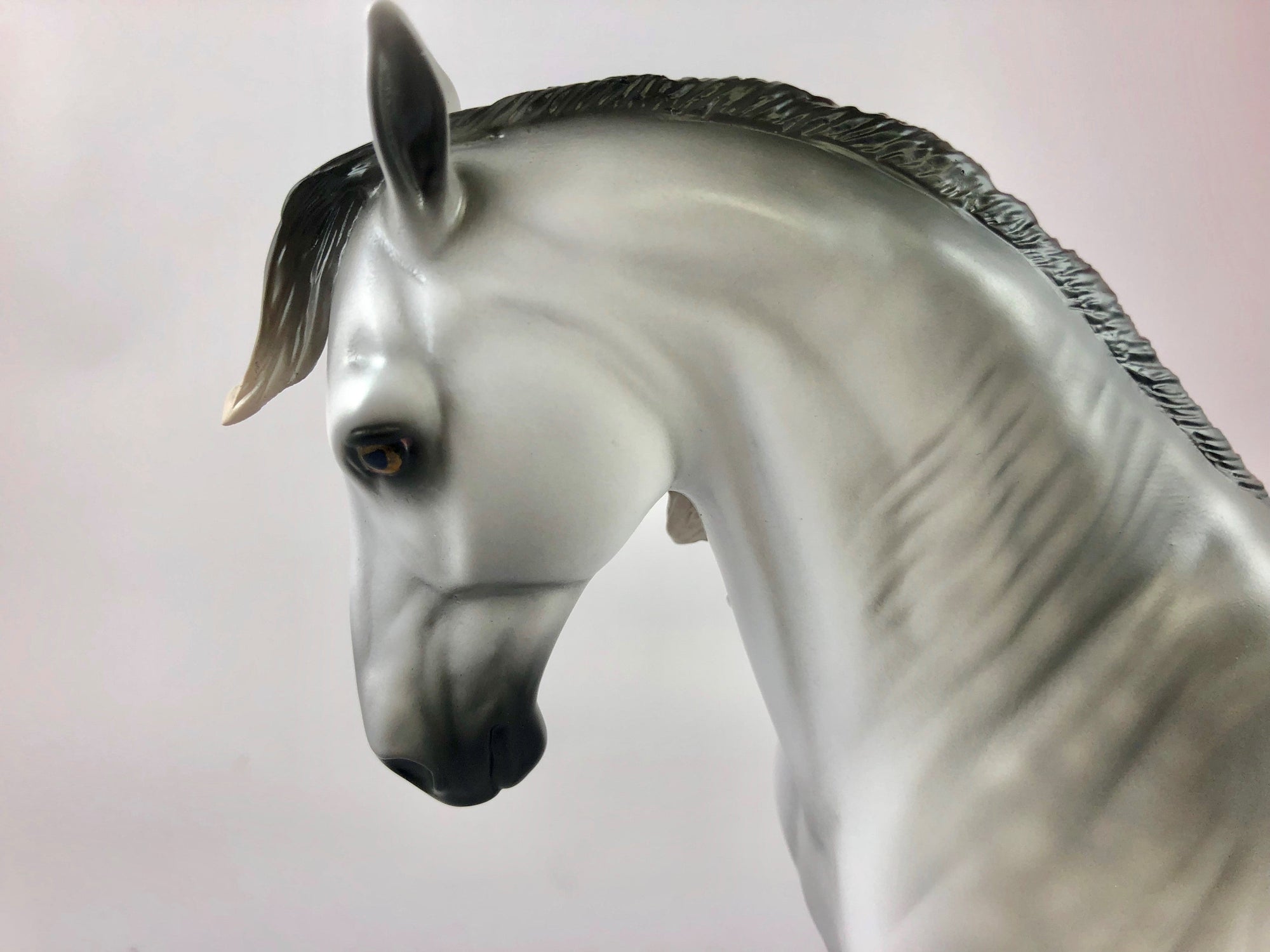 LIQUID STEEL -- OOAK DAPPLE GREY ANDALUSIAN MODEL HORSE BY MISSY FOX 10/04/19