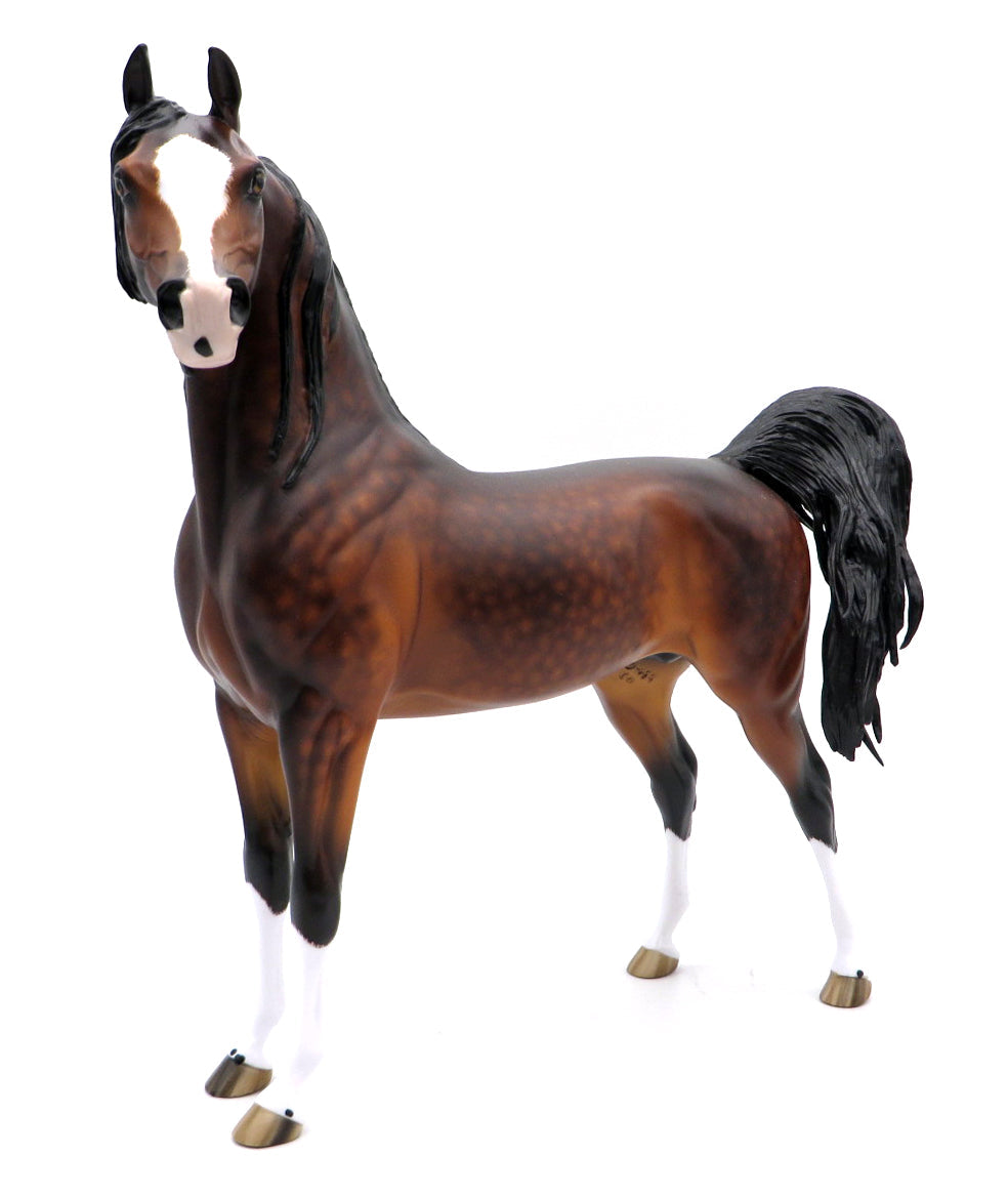 Love Train-OOAK Dapple Bay Arabian Painted by Sheryl Leisure MM 21