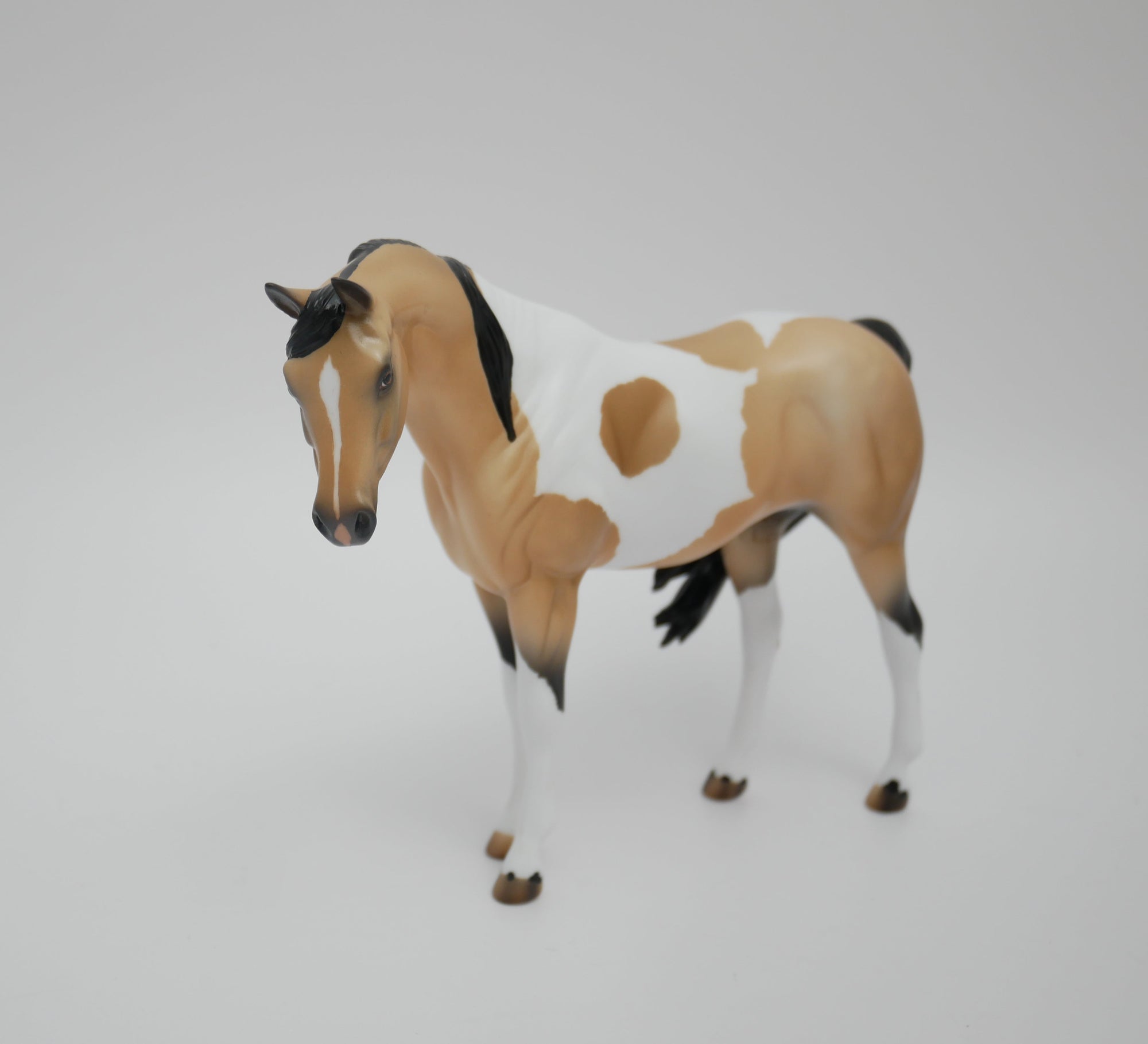 MARCH MADNESS-OOAK BUCKSKIN PAINT ARAB PEBBLES MODEL HORSE 3/13/20