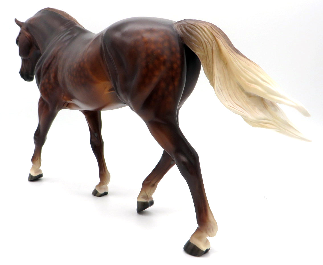 Mr. Postman-OOAK Burgundy Chestnut Irish Draft Painted by Sheryl Leisure 11/15/21