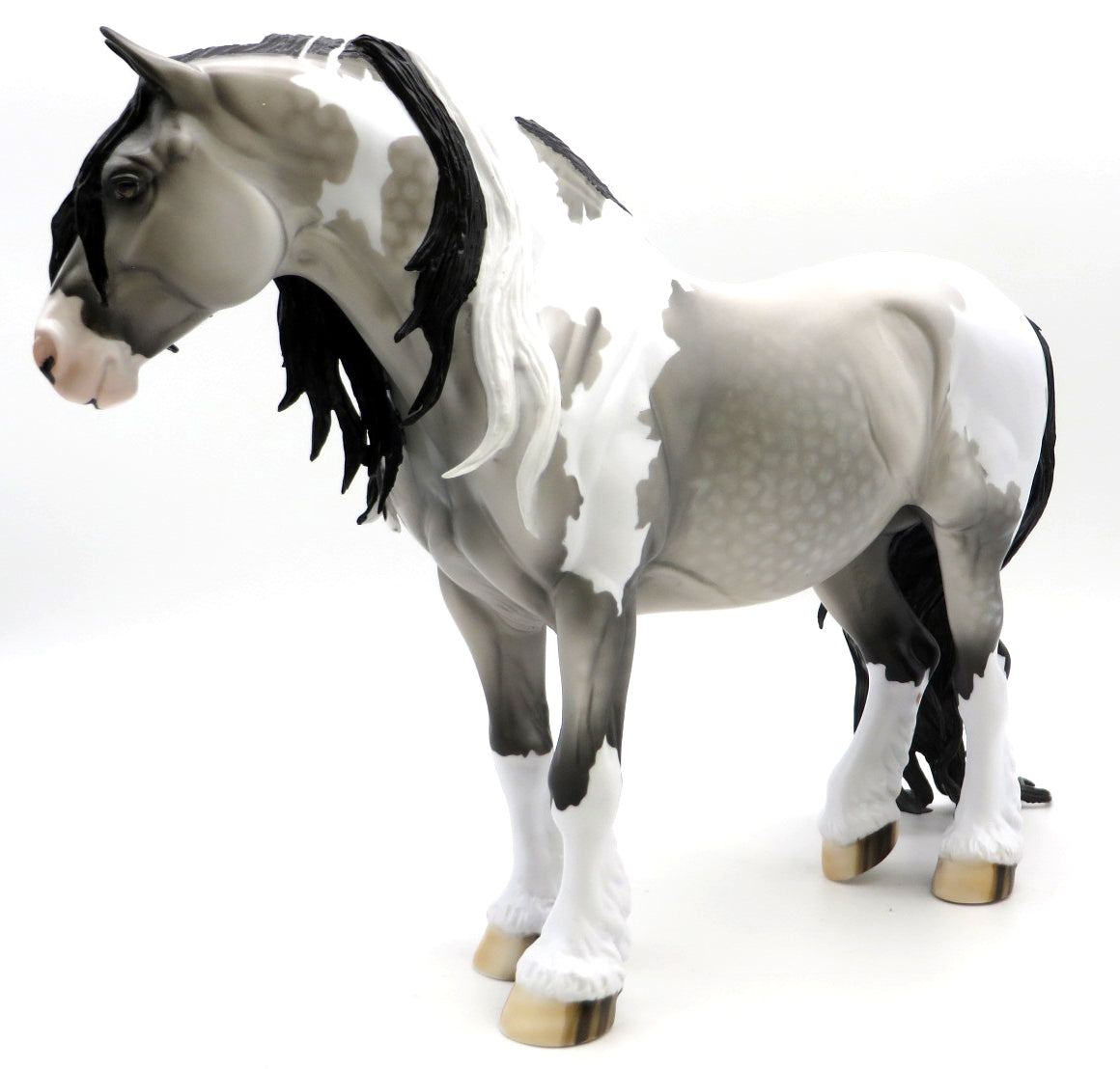 Noelle-OOAK Grey Pinto Heavy Draft Painted by Dawn 12/27/21