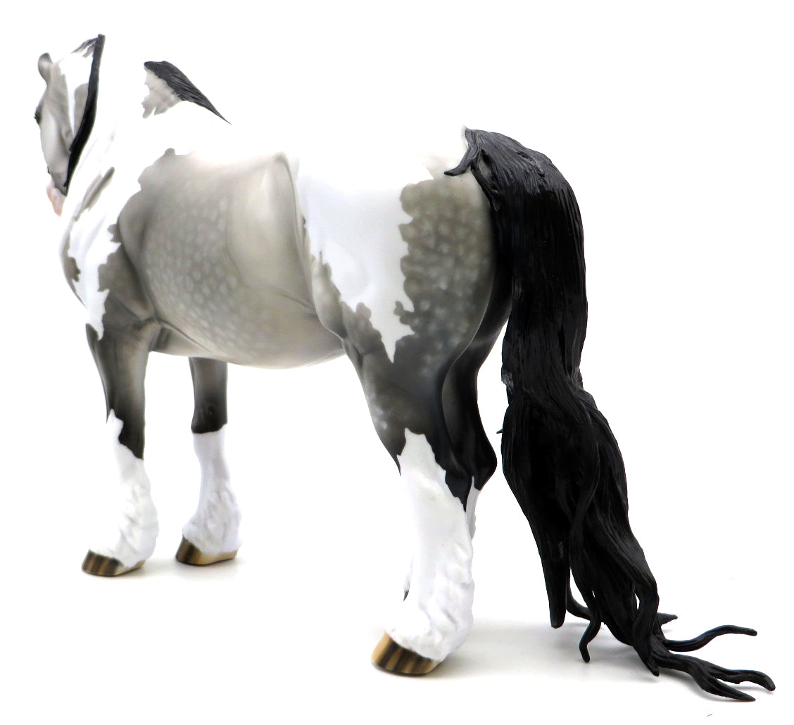 Noelle-OOAK Grey Pinto Heavy Draft Painted by Dawn 12/27/21