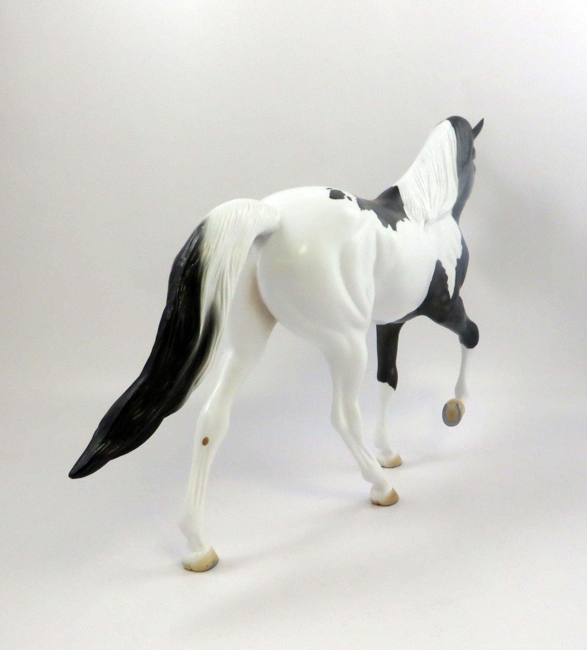 OLGA-OOAK BLACK AND WHITE PAINT TWH MODEL HORSE EQ 19