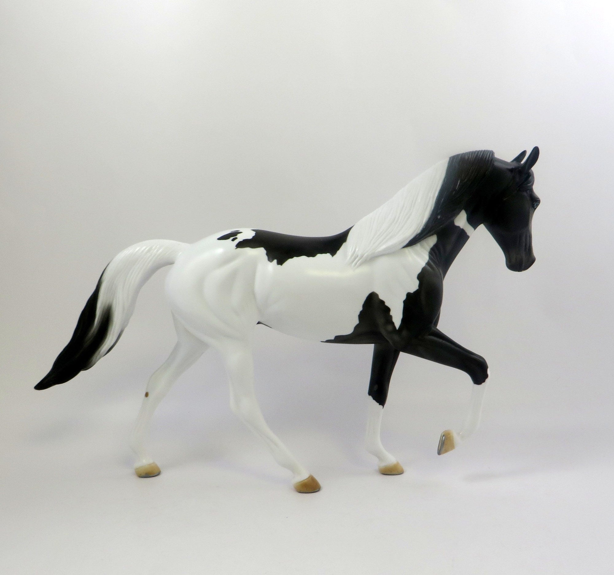 OLGA-OOAK BLACK AND WHITE PAINT TWH MODEL HORSE EQ 19