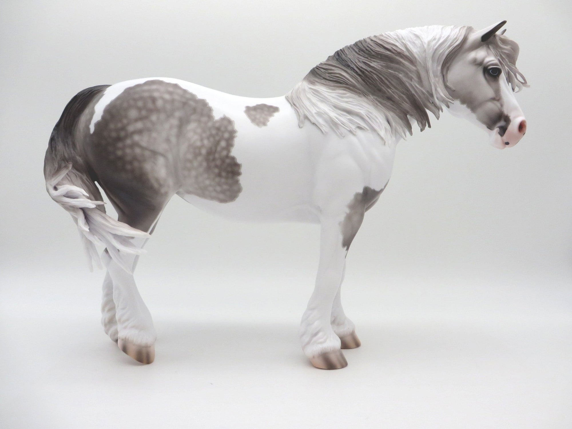 Dana - OOAK Dapple Gray Tobiano Draft Mare Painted By Caroline Boydston #5