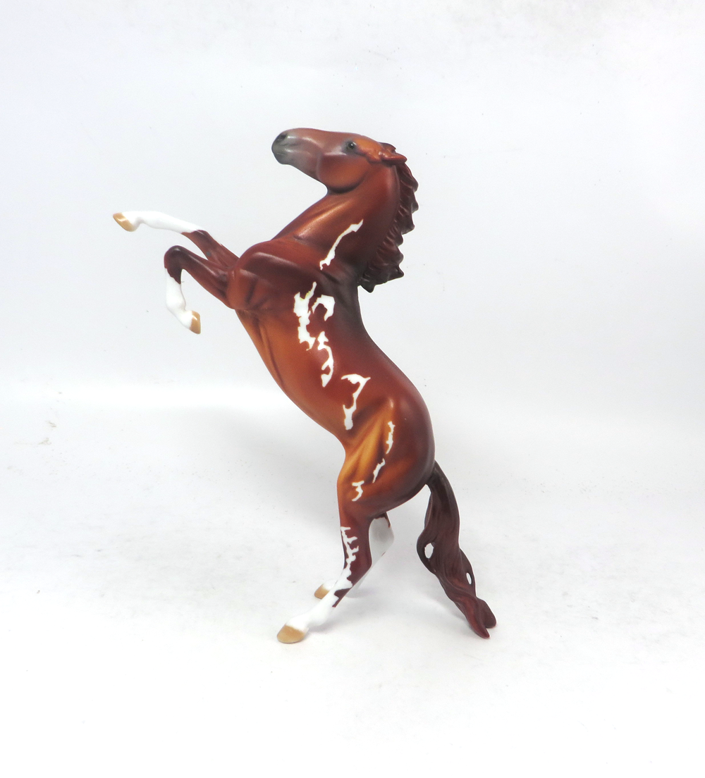 BIZZY BONE-- OOAK CHESTNUT REARING PEBBLE BY DAWN QUICK EA19