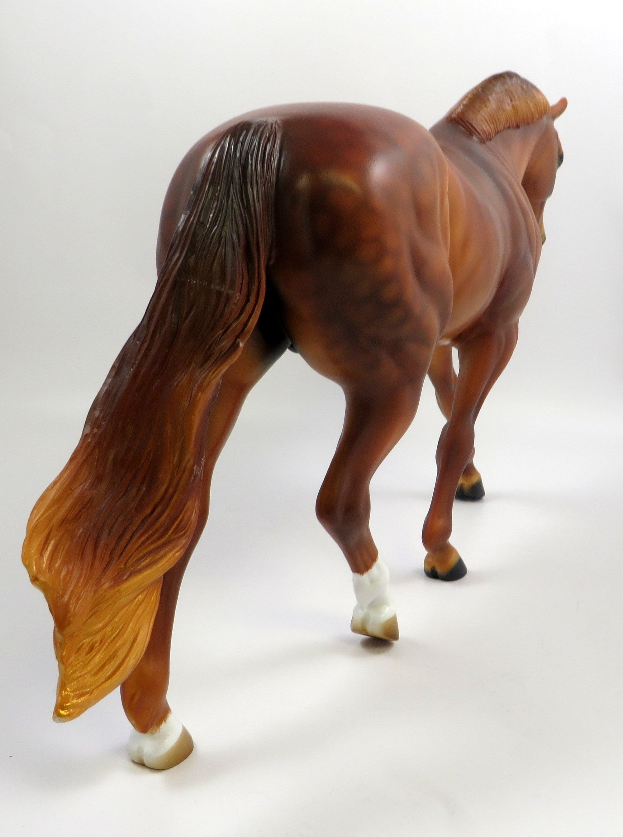 RIPPIN TIDES-OOAK DAPPLE CHESTNUT IRISH DRAFT MODEL HORSE 5/16/19