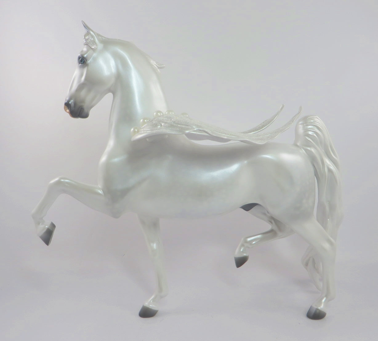 SANDALPHON-OOAK DAPPLE WHITE SADDLEBRED WITH ANGEL WINGS-ANGEL WEEK 1/8/20
