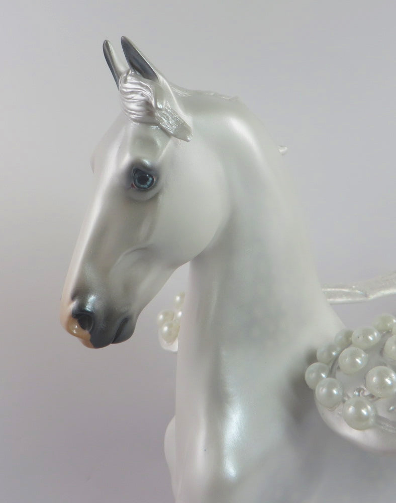 SANDALPHON-OOAK DAPPLE WHITE SADDLEBRED WITH ANGEL WINGS-ANGEL WEEK 1/8/20