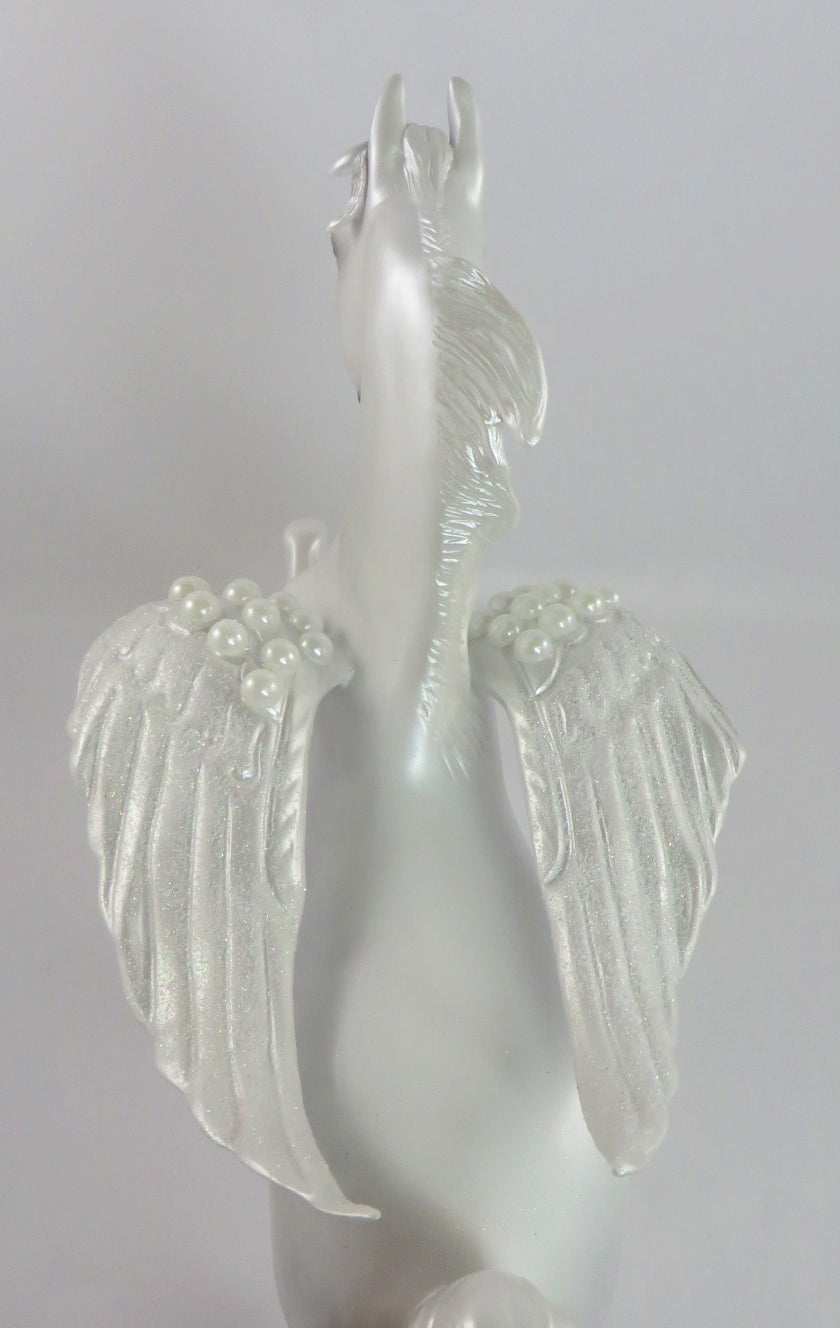 SANDALPHON-OOAK DAPPLE WHITE SADDLEBRED WITH ANGEL WINGS-ANGEL WEEK 1/8/20