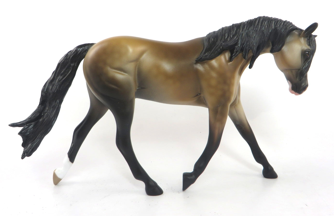 TEXAS HOLD EM'-OOAK DAPPLE BUCKSKIN PEBBLES WARMBLOOD MODEL HORSE 1/20/20