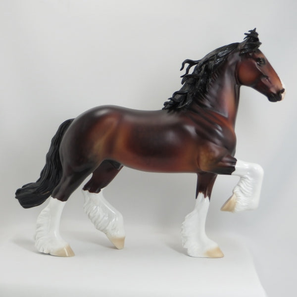 KING - OOAK Dapple Seal Bay Extreme Mane Trotting Draft Horse 5/15