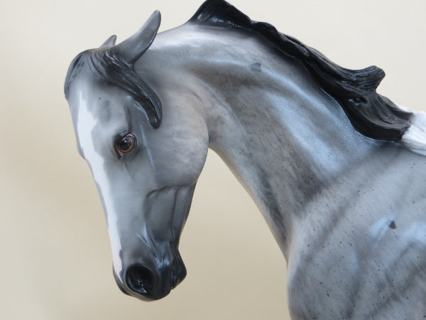 HOLD THE LINE - OOAK Blue Roan Pinto Thoroughbred by Sheryl Leisure 3/15