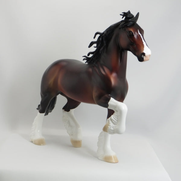KING - OOAK Dapple Seal Bay Extreme Mane Trotting Draft Horse 5/15