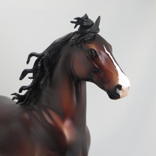 KING - OOAK Dapple Seal Bay Extreme Mane Trotting Draft Horse 5/15