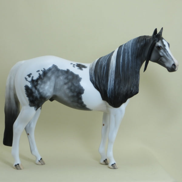 RAZZLE DAZZLE - OOAK Star Dapple Gray Paint Horse with Mapping  4/15