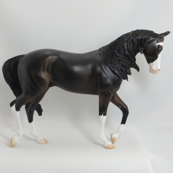 CLOVER - OOAK Black Thoroughbred Model Horse - 5/15